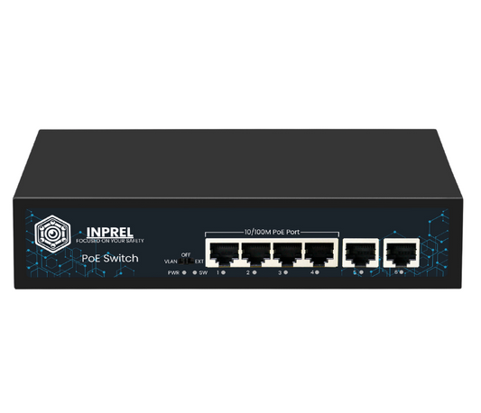 Switch PoE INPREL 6-portowy (4+2) 10/100Mbps
