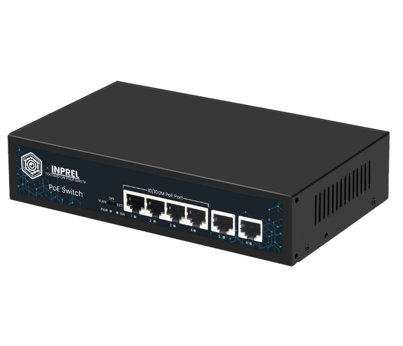 Switch PoE INPREL 6-portowy (4+2) 10/100Mbps