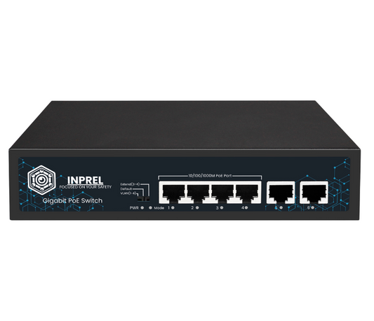 Switch PoE INPREL 6-portowy (4+2) 10/100/1000Mbps
