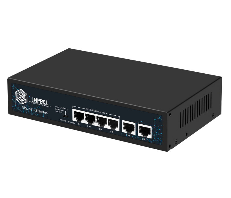 Switch PoE INPREL 6-portowy (4+2) 10/100/1000Mbps