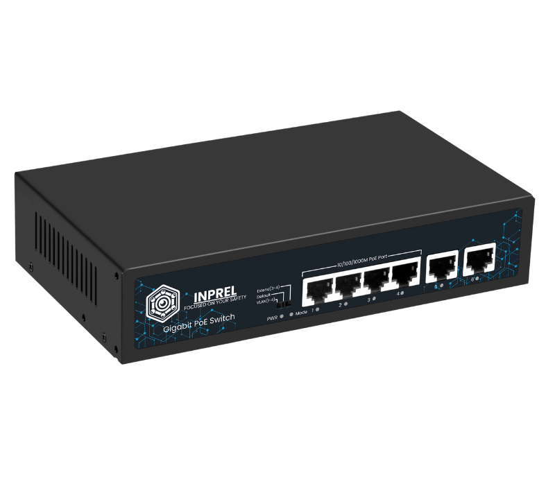 Switch PoE INPREL 6-portowy (4+2) 10/100/1000Mbps
